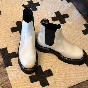 Dr. Martens White Platform Chelsea Boots